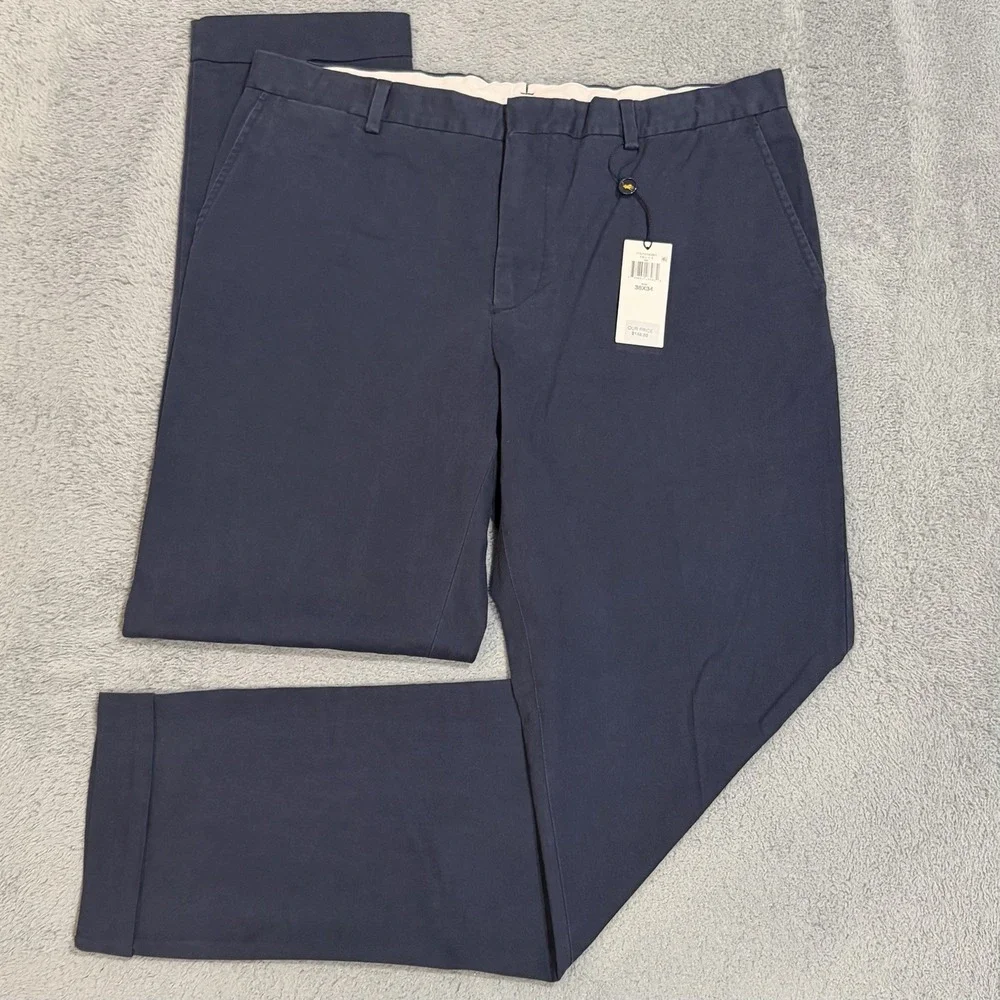 Polo Ralph Lauren Mens 38x33 Cuffed Trousers Slash Pockets Pants Flat Front READ